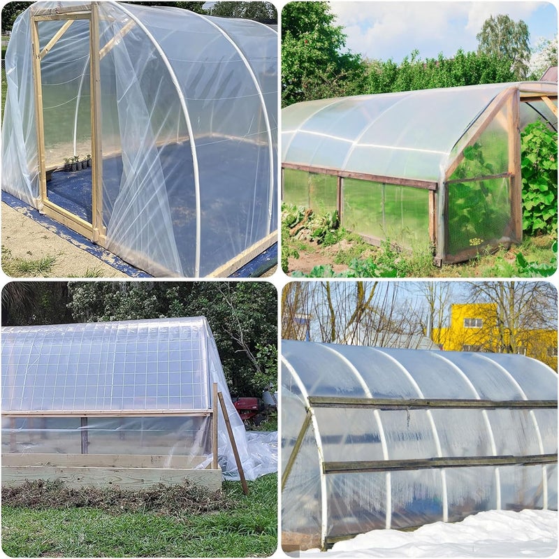 laapee 10' x 26' Greenhouse Plastic Film Sheeting Cover 6 Mil Thickness, Clear Greenhouse Cover Polyethylene Plastic UV Resistant Anti-drip, Anti-Fog for Farms, Agriculture, Garden, Farm Plastic Cover - Image 2